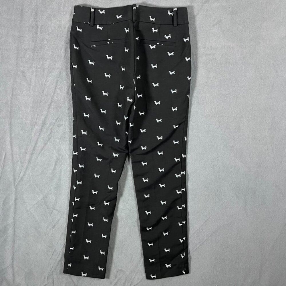 LOFT Marisa Slacks Trousers Dachshund Dog Print Pants Size 0 - Picture 4 of 7